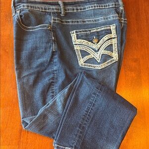 VGS Dark Blue Skinny Jeans with White Stitching